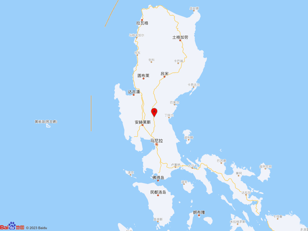 菲律賓（北緯15.45度，東經(jīng)120.95度）發(fā)生5.9級地震