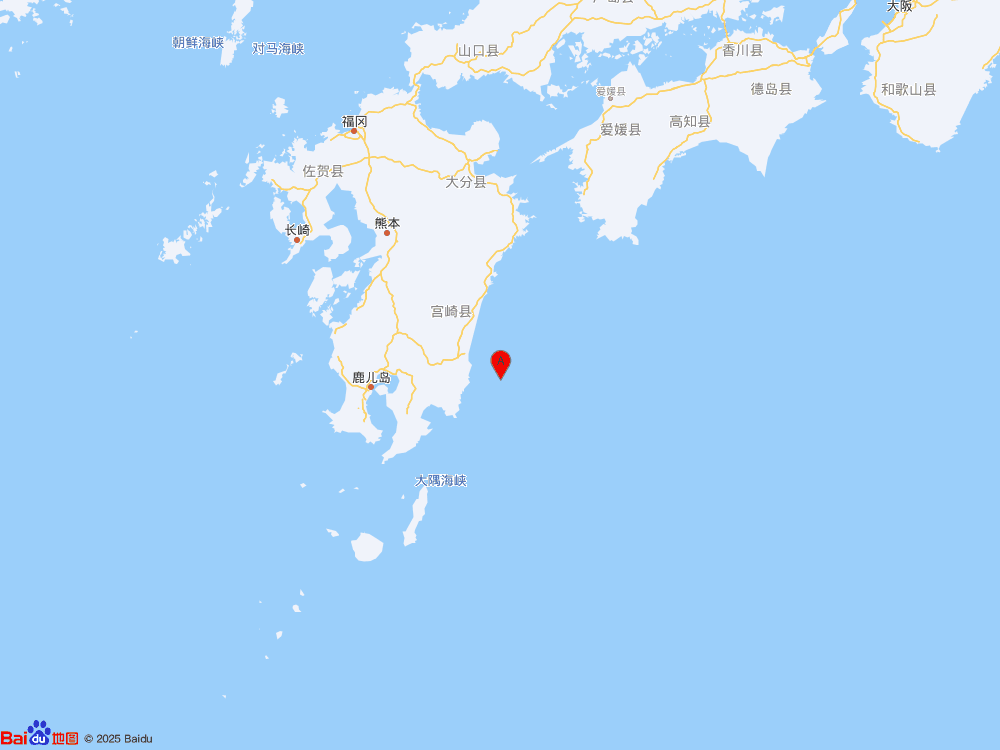 日本九州島附近海域（北緯31.70度，東經(jīng)131.75度）發(fā)生6.7級地震