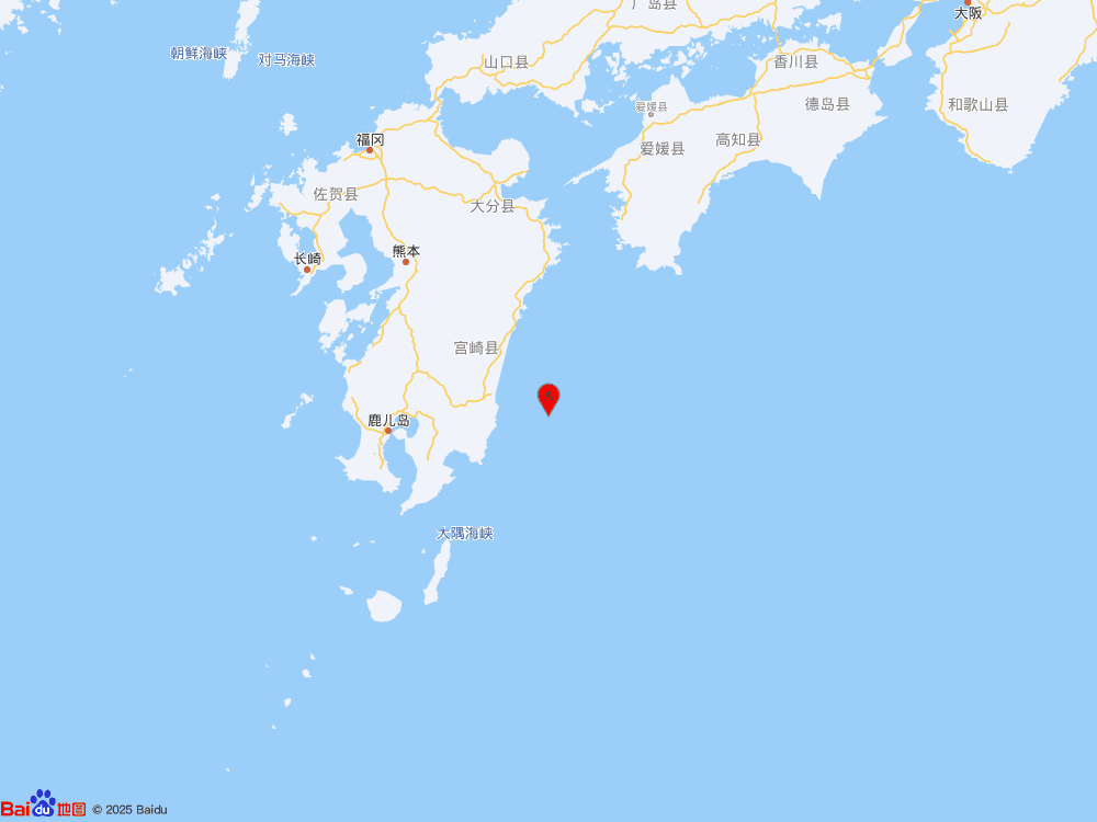 日本九州島（北緯31.75度，東經(jīng)131.90度）發(fā)生5.3級地震