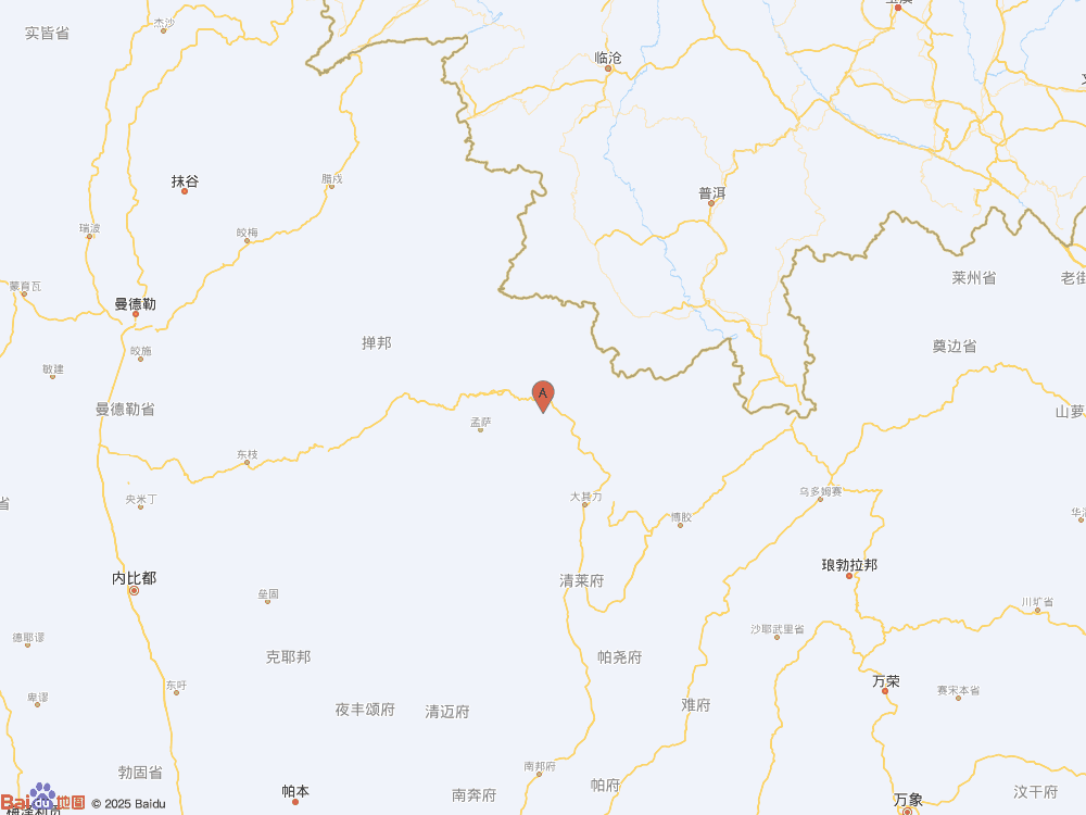 緬甸（北緯21.23度，東經(jīng)99.54度）發(fā)生4.1級地震