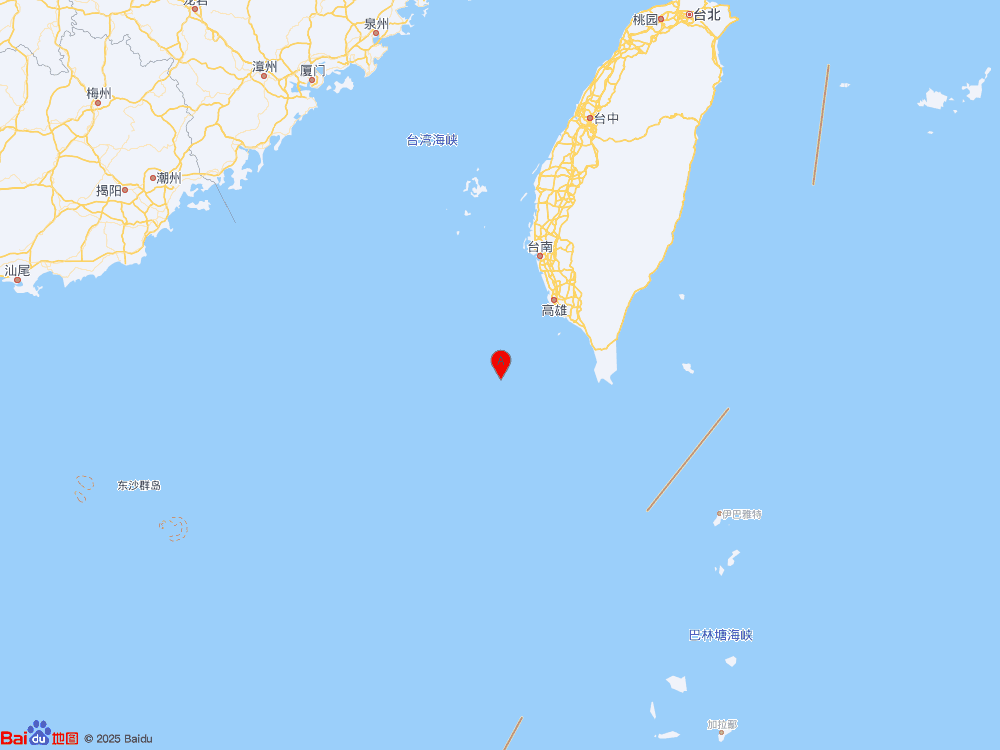 臺(tái)灣高雄市海域發(fā)生4.0級(jí)地震
